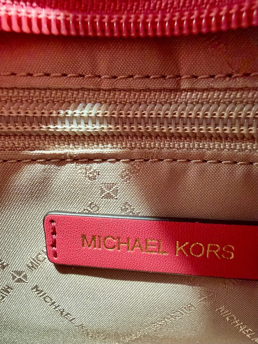 Michael Kors Hamilton Small Patchwork Satchel Gold Charm Light Berry Leather